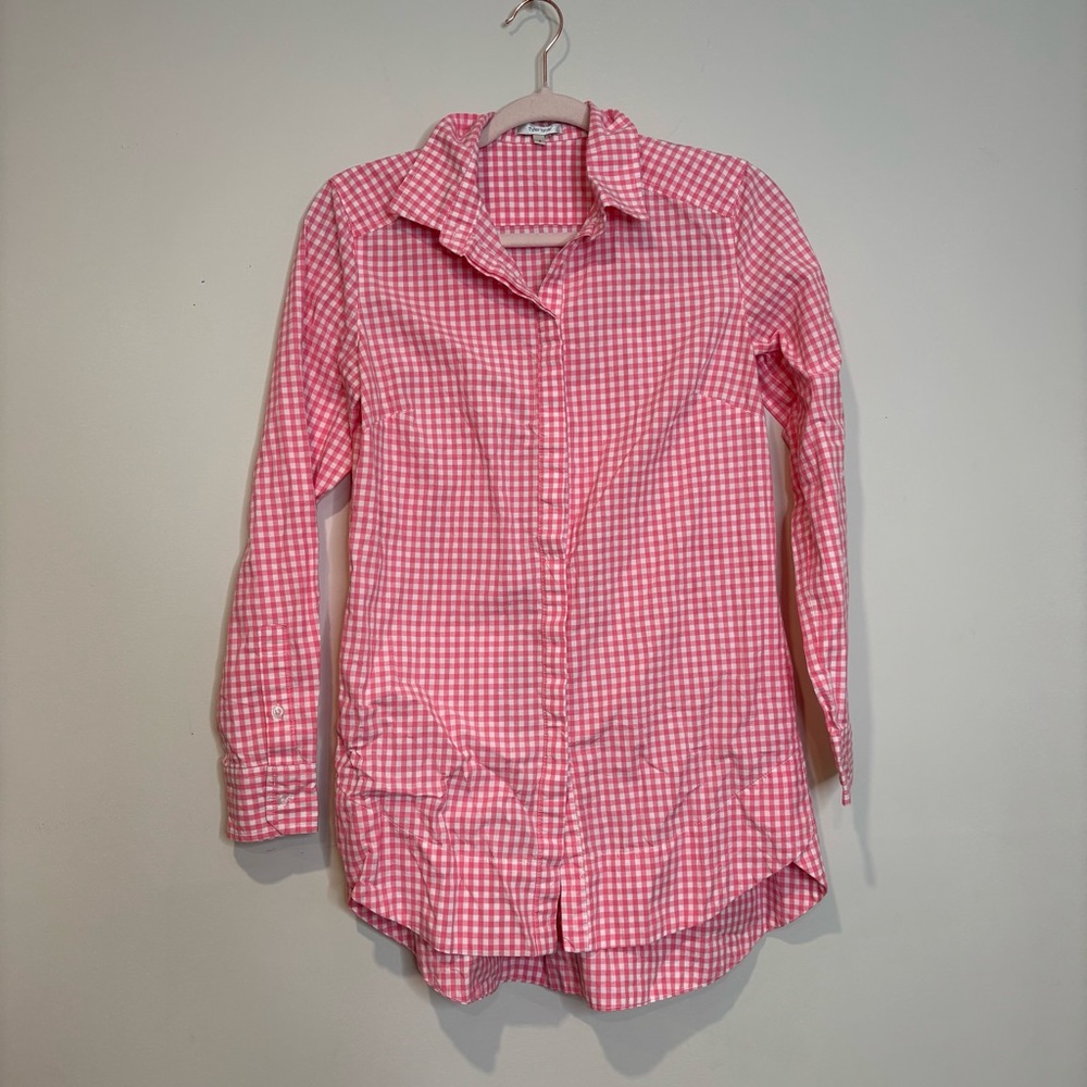 Tyler Boe Pink Gingham Button Down Shirt